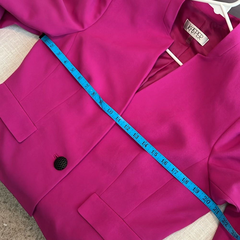Kasper Fuchsia Collarless Blazer - Picture 6 of 10